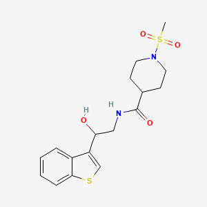 molecular formula C17H22N2O4S2 B6427009 N-[2-(1-benzothiophen-3-yl)-2-hydroxyethyl]-1-methanesulfonylpiperidine-4-carboxamide CAS No. 2326385-48-0
