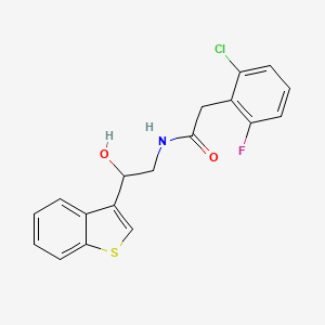 molecular formula C18H15ClFNO2S B6427022 N-[2-(1-benzothiophen-3-yl)-2-hydroxyethyl]-2-(2-chloro-6-fluorophenyl)acetamide CAS No. 2330644-72-7