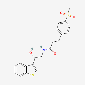 molecular formula C20H21NO4S2 B6427029 N-[2-(1-benzothiophen-3-yl)-2-hydroxyethyl]-3-(4-methanesulfonylphenyl)propanamide CAS No. 2330464-99-6