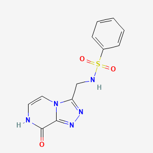 molecular formula C12H11N5O3S B6427067 N-({8-hydroxy-[1,2,4]triazolo[4,3-a]pyrazin-3-yl}methyl)benzenesulfonamide CAS No. 2034367-94-5