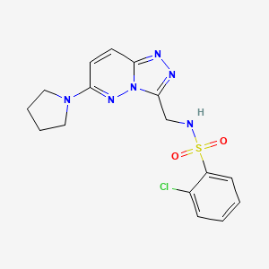 2-chloro-N-{[6-(pyrrolidin-1-yl)-[1,2,4]triazolo[4,3-b]pyridazin-3-yl]methyl}benzene-1-sulfonamide