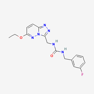 molecular formula C16H17FN6O2 B6427077 3-({6-ethoxy-[1,2,4]triazolo[4,3-b]pyridazin-3-yl}methyl)-1-[(3-fluorophenyl)methyl]urea CAS No. 2034418-45-4
