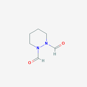 molecular formula C6H10N2O2 B064271 Tetrahydropyridazine-1,2-dicarbaldehyde CAS No. 189807-28-1
