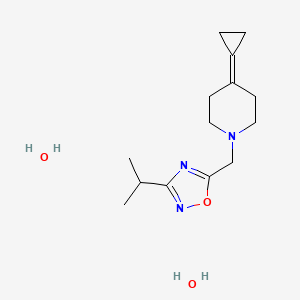 molecular formula C14H25N3O3 B6427100 4-cyclopropylidene-1-{[3-(propan-2-yl)-1,2,4-oxadiazol-5-yl]methyl}piperidine CAS No. 2034375-12-5