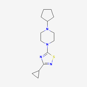 molecular formula C14H22N4S B6427127 1-cyclopentyl-4-(3-cyclopropyl-1,2,4-thiadiazol-5-yl)piperazine CAS No. 2325939-99-7
