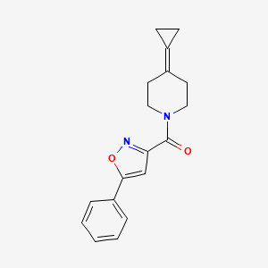 molecular formula C18H18N2O2 B6427149 4-cyclopropylidene-1-(5-phenyl-1,2-oxazole-3-carbonyl)piperidine CAS No. 2097888-31-6