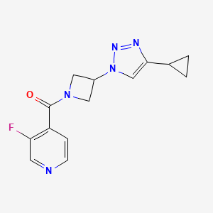 molecular formula C14H14FN5O B6427174 4-[3-(4-cyclopropyl-1H-1,2,3-triazol-1-yl)azetidine-1-carbonyl]-3-fluoropyridine CAS No. 2097895-15-1