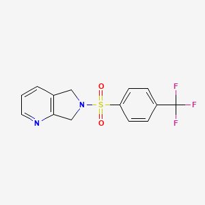 molecular formula C14H11F3N2O2S B6427184 6-[4-(trifluoromethyl)benzenesulfonyl]-5H,6H,7H-pyrrolo[3,4-b]pyridine CAS No. 2326234-24-4