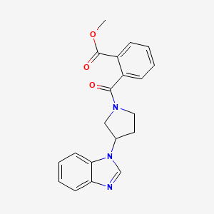 molecular formula C20H19N3O3 B6427221 methyl 2-[3-(1H-1,3-benzodiazol-1-yl)pyrrolidine-1-carbonyl]benzoate CAS No. 2034298-43-4