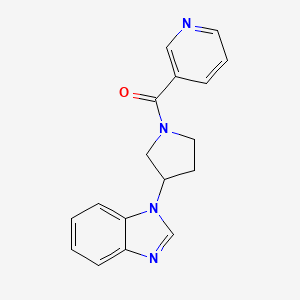 molecular formula C17H16N4O B6427229 1-[1-(pyridine-3-carbonyl)pyrrolidin-3-yl]-1H-1,3-benzodiazole CAS No. 2034460-53-0