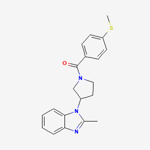molecular formula C20H21N3OS B6427251 2-methyl-1-{1-[4-(methylsulfanyl)benzoyl]pyrrolidin-3-yl}-1H-1,3-benzodiazole CAS No. 2034514-83-3