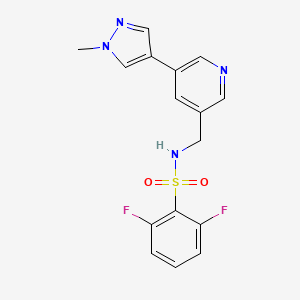molecular formula C16H14F2N4O2S B6427263 2,6-difluoro-N-{[5-(1-methyl-1H-pyrazol-4-yl)pyridin-3-yl]methyl}benzene-1-sulfonamide CAS No. 2330597-56-1
