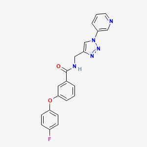 molecular formula C21H16FN5O2 B6427283 3-(4-fluorophenoxy)-N-{[1-(pyridin-3-yl)-1H-1,2,3-triazol-4-yl]methyl}benzamide CAS No. 2034563-37-4