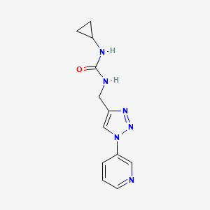 molecular formula C12H14N6O B6427288 3-cyclopropyl-1-{[1-(pyridin-3-yl)-1H-1,2,3-triazol-4-yl]methyl}urea CAS No. 2034583-70-3