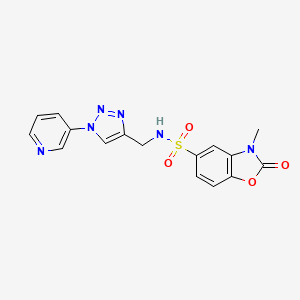 molecular formula C16H14N6O4S B6427295 3-methyl-2-oxo-N-{[1-(pyridin-3-yl)-1H-1,2,3-triazol-4-yl]methyl}-2,3-dihydro-1,3-benzoxazole-5-sulfonamide CAS No. 2034271-10-6