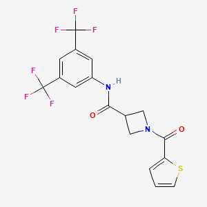 molecular formula C17H12F6N2O2S B6427326 N-[3,5-bis(trifluoromethyl)phenyl]-1-(thiophene-2-carbonyl)azetidine-3-carboxamide CAS No. 1705046-08-7