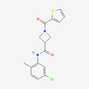 molecular formula C16H15ClN2O2S B6427331 N-(5-chloro-2-methylphenyl)-1-(thiophene-2-carbonyl)azetidine-3-carboxamide CAS No. 1705809-62-6