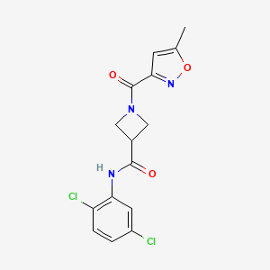 molecular formula C15H13Cl2N3O3 B6427332 N-(2,5-dichlorophenyl)-1-(5-methyl-1,2-oxazole-3-carbonyl)azetidine-3-carboxamide CAS No. 1705048-65-2