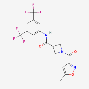 molecular formula C17H13F6N3O3 B6427337 N-[3,5-bis(trifluoromethyl)phenyl]-1-(5-methyl-1,2-oxazole-3-carbonyl)azetidine-3-carboxamide CAS No. 1705048-83-4