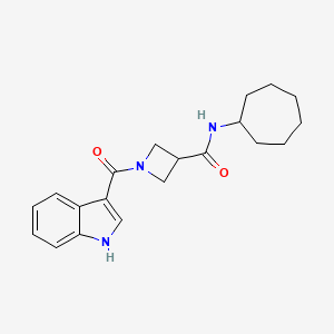 molecular formula C20H25N3O2 B6427346 N-cycloheptyl-1-(1H-indole-3-carbonyl)azetidine-3-carboxamide CAS No. 1706009-18-8
