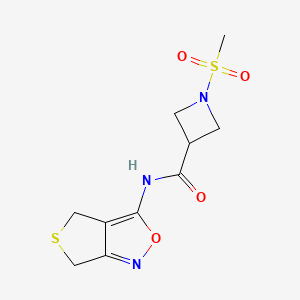 molecular formula C10H13N3O4S2 B6427356 1-methanesulfonyl-N-{4H,6H-thieno[3,4-c][1,2]oxazol-3-yl}azetidine-3-carboxamide CAS No. 1706168-97-9