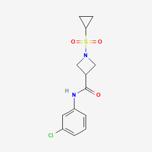 molecular formula C13H15ClN2O3S B6427358 N-(3-chlorophenyl)-1-(cyclopropanesulfonyl)azetidine-3-carboxamide CAS No. 1706064-85-8