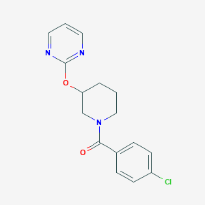 molecular formula C16H16ClN3O2 B6427406 2-{[1-(4-chlorobenzoyl)piperidin-3-yl]oxy}pyrimidine CAS No. 2034278-25-4