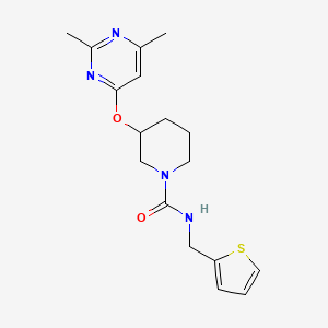 molecular formula C17H22N4O2S B6427434 3-[(2,6-dimethylpyrimidin-4-yl)oxy]-N-[(thiophen-2-yl)methyl]piperidine-1-carboxamide CAS No. 2034252-44-1