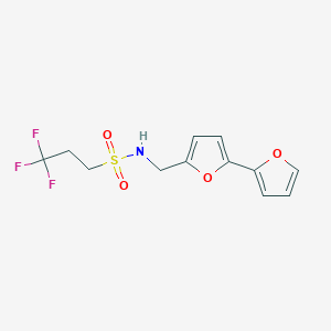 molecular formula C12H12F3NO4S B6427442 N-({[2,2'-bifuran]-5-yl}methyl)-3,3,3-trifluoropropane-1-sulfonamide CAS No. 2034339-49-4