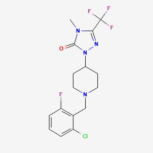 molecular formula C16H17ClF4N4O B6427457 1-{1-[(2-chloro-6-fluorophenyl)methyl]piperidin-4-yl}-4-methyl-3-(trifluoromethyl)-4,5-dihydro-1H-1,2,4-triazol-5-one CAS No. 2034282-87-4