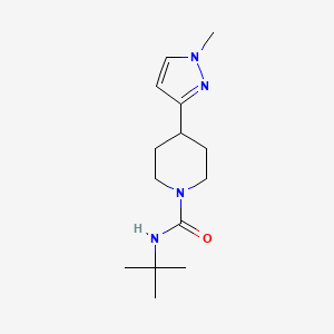 molecular formula C14H24N4O B6427464 N-tert-butyl-4-(1-methyl-1H-pyrazol-3-yl)piperidine-1-carboxamide CAS No. 2034377-18-7