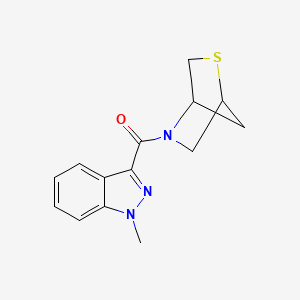 molecular formula C14H15N3OS B6427485 1-methyl-3-{2-thia-5-azabicyclo[2.2.1]heptane-5-carbonyl}-1H-indazole CAS No. 2034284-62-1