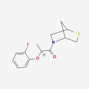 molecular formula C14H16FNO2S B6427487 2-(2-fluorophenoxy)-1-{2-thia-5-azabicyclo[2.2.1]heptan-5-yl}propan-1-one CAS No. 2034455-84-8