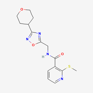 2-(methylsulfanyl)-N-{[3-(oxan-4-yl)-1,2,4-oxadiazol-5-yl]methyl}pyridine-3-carboxamide