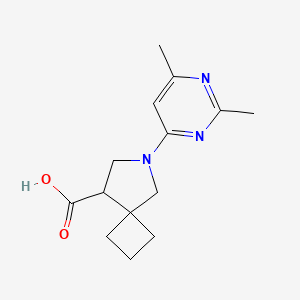 molecular formula C14H19N3O2 B6427491 6-(2,6-dimethylpyrimidin-4-yl)-6-azaspiro[3.4]octane-8-carboxylic acid CAS No. 2034536-13-3