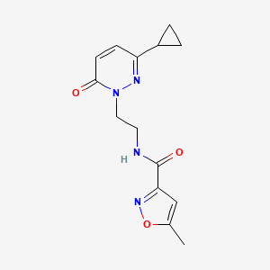 molecular formula C14H16N4O3 B6427506 N-[2-(3-cyclopropyl-6-oxo-1,6-dihydropyridazin-1-yl)ethyl]-5-methyl-1,2-oxazole-3-carboxamide CAS No. 2034392-87-3