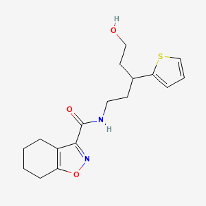 molecular formula C17H22N2O3S B6427515 N-[5-hydroxy-3-(thiophen-2-yl)pentyl]-4,5,6,7-tetrahydro-1,2-benzoxazole-3-carboxamide CAS No. 2034614-04-3