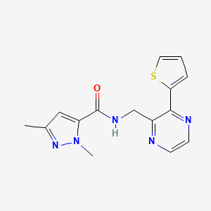 molecular formula C15H15N5OS B6427520 1,3-dimethyl-N-{[3-(thiophen-2-yl)pyrazin-2-yl]methyl}-1H-pyrazole-5-carboxamide CAS No. 2034240-46-3