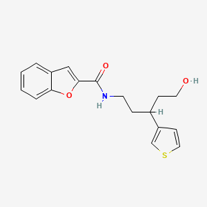 molecular formula C18H19NO3S B6427521 N-[5-hydroxy-3-(thiophen-3-yl)pentyl]-1-benzofuran-2-carboxamide CAS No. 2034329-12-7