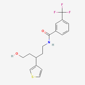 molecular formula C17H18F3NO2S B6427527 N-[5-hydroxy-3-(thiophen-3-yl)pentyl]-3-(trifluoromethyl)benzamide CAS No. 2034329-46-7