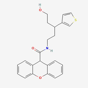 N-[5-hydroxy-3-(thiophen-3-yl)pentyl]-9H-xanthene-9-carboxamide