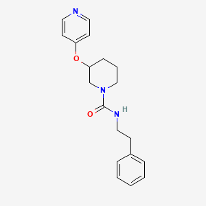 molecular formula C19H23N3O2 B6427555 N-(2-phenylethyl)-3-(pyridin-4-yloxy)piperidine-1-carboxamide CAS No. 2034574-72-4