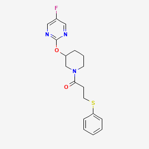 molecular formula C18H20FN3O2S B6427561 1-{3-[(5-fluoropyrimidin-2-yl)oxy]piperidin-1-yl}-3-(phenylsulfanyl)propan-1-one CAS No. 2034326-19-5