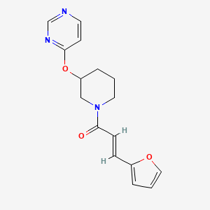 molecular formula C16H17N3O3 B6427573 (2E)-3-(furan-2-yl)-1-[3-(pyrimidin-4-yloxy)piperidin-1-yl]prop-2-en-1-one CAS No. 2035006-78-9