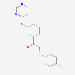 molecular formula C17H18FN3O2S B6427586 2-[(4-fluorophenyl)sulfanyl]-1-[3-(pyrimidin-4-yloxy)piperidin-1-yl]ethan-1-one CAS No. 2034471-70-8