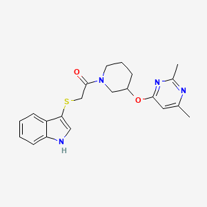 molecular formula C21H24N4O2S B6427592 1-{3-[(2,6-dimethylpyrimidin-4-yl)oxy]piperidin-1-yl}-2-(1H-indol-3-ylsulfanyl)ethan-1-one CAS No. 2034524-95-1