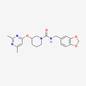 molecular formula C20H24N4O4 B6427597 N-[(2H-1,3-benzodioxol-5-yl)methyl]-3-[(2,6-dimethylpyrimidin-4-yl)oxy]piperidine-1-carboxamide CAS No. 2034524-96-2