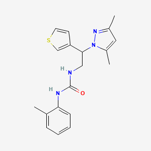 molecular formula C19H22N4OS B6427627 3-[2-(3,5-dimethyl-1H-pyrazol-1-yl)-2-(thiophen-3-yl)ethyl]-1-(2-methylphenyl)urea CAS No. 2034253-01-3