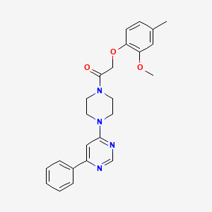 molecular formula C24H26N4O3 B6427642 2-(2-methoxy-4-methylphenoxy)-1-[4-(6-phenylpyrimidin-4-yl)piperazin-1-yl]ethan-1-one CAS No. 1705309-53-0