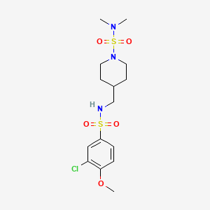 molecular formula C15H24ClN3O5S2 B6427677 4-[(3-chloro-4-methoxybenzenesulfonamido)methyl]-N,N-dimethylpiperidine-1-sulfonamide CAS No. 2034601-65-3